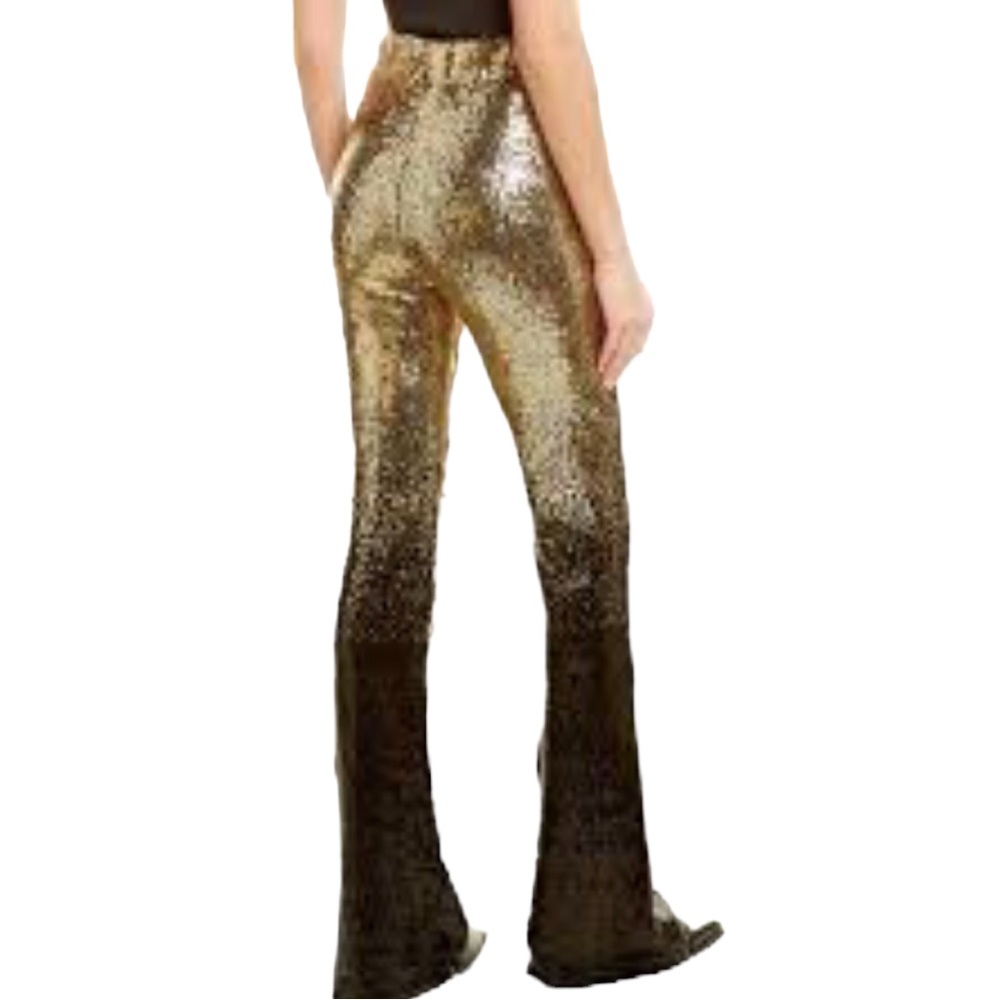 Neon Blonde Free People Studio Sequin Ombre XS Gold Black Sequin Flare HighRise